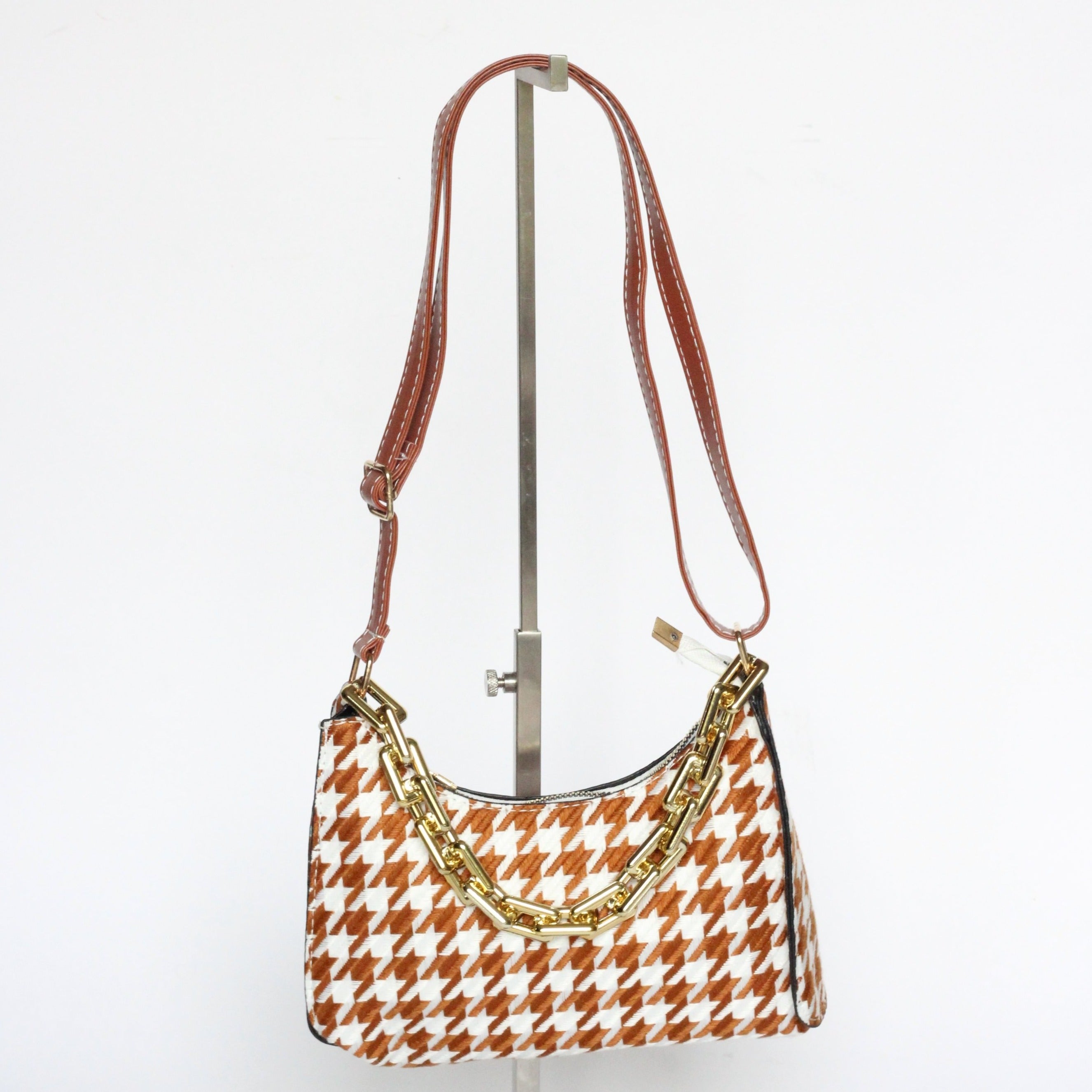 Cassia Houndstooth Mini Shoulder Bag | Black - Collection and Co Bags